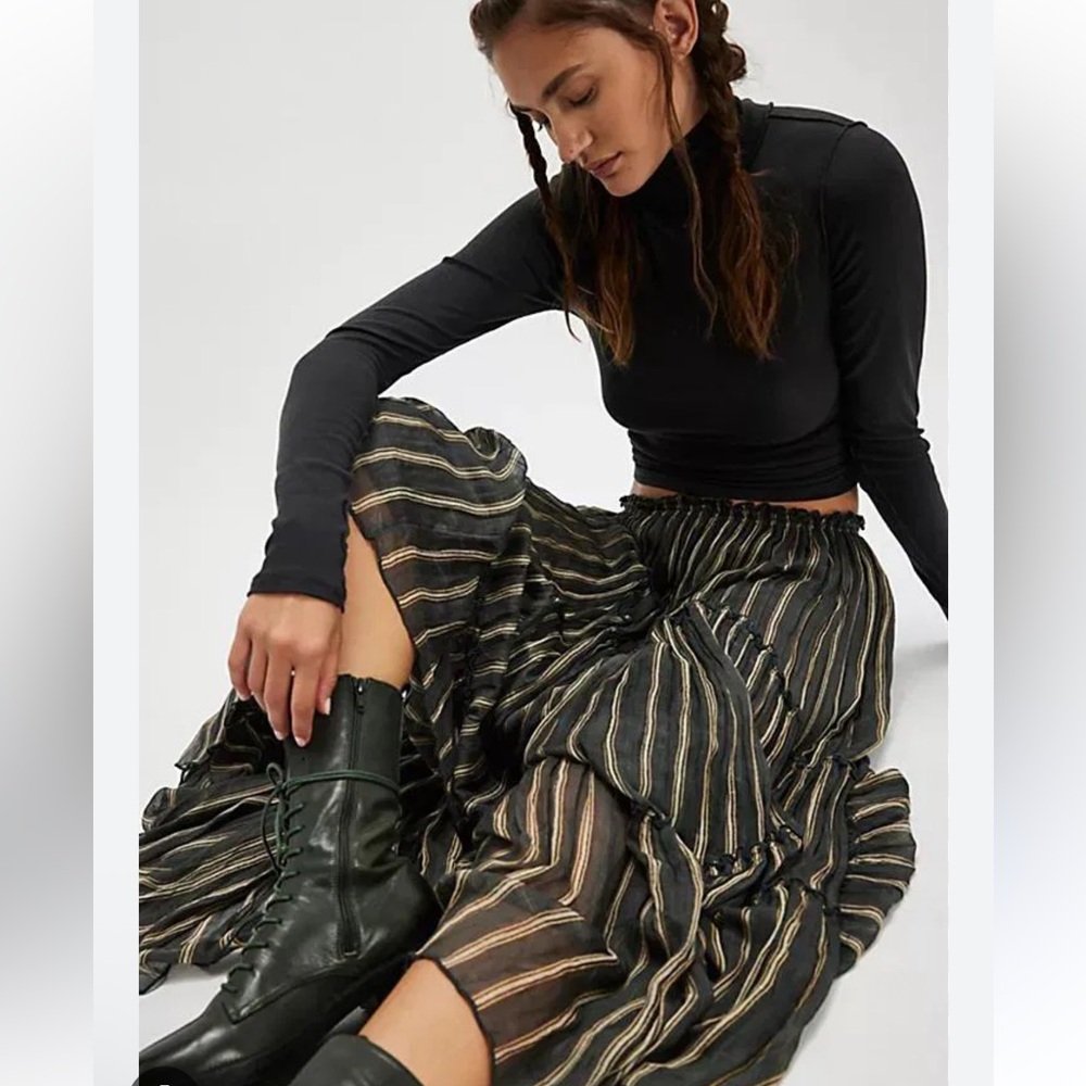 FREE PEOPLE Ember Striped Midi Skirt - Picture 4 of 6